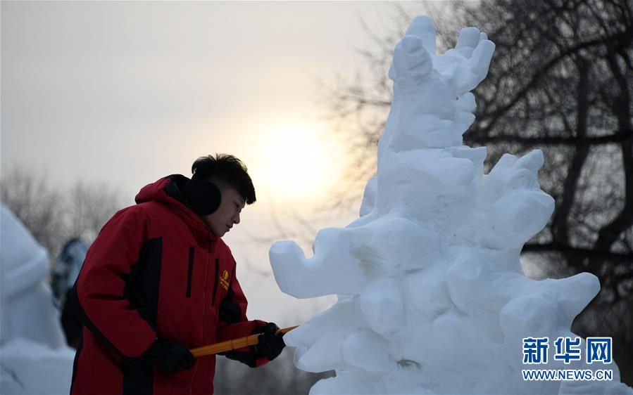 大学生雪雕赛尽展“冬之韵” 第1页