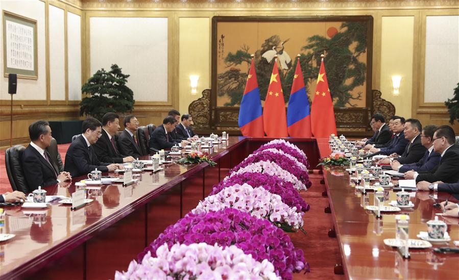 (BRF)CHINA-BEIJING-XI JINPING-MONGOLIAN PRESIDENT-TALKS (CN)