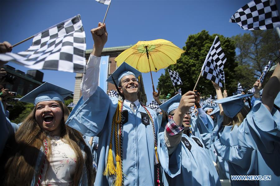 Graduate Students Attend Columbia University Commencement Ceremony In